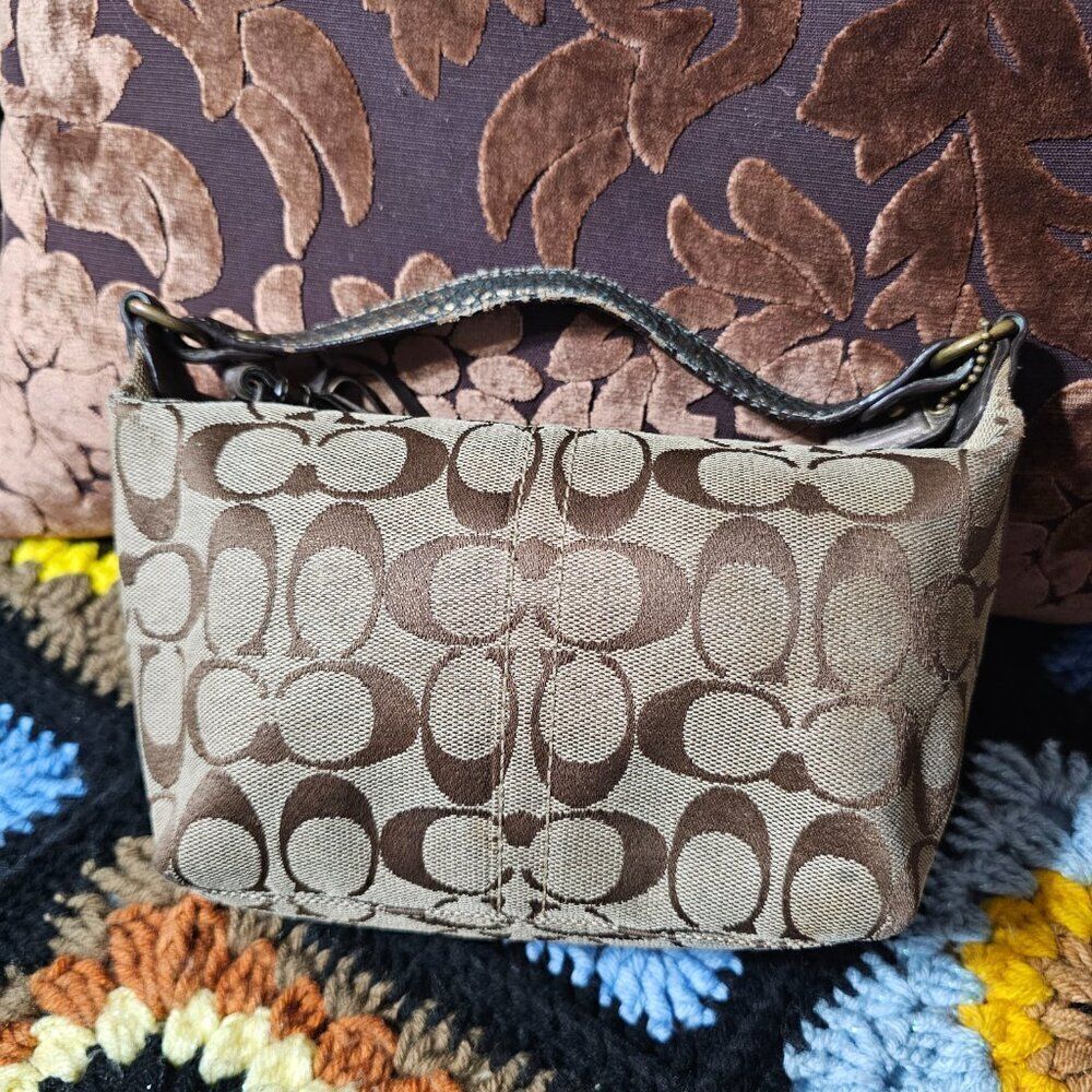 2007 Vintage y2k Coach Demi Shoulder Bag with metallic snakeskin Purse - Picture 4 of 11
